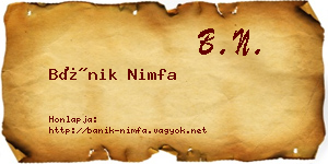Bánik Nimfa névjegykártya
